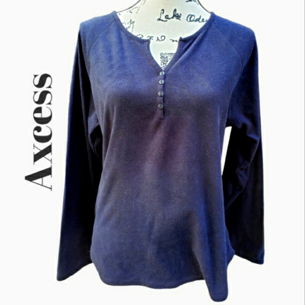 Axcess Black Fuzzy long sleeve Top